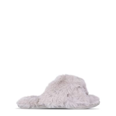 Jack Wills Fluffy Cross Strap Slippers