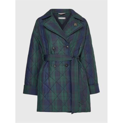 Tommy Hilfiger CHECK QUILTED PEACOAT