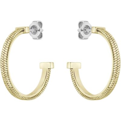 Boss Ladies BOSS Zia Light Yellow Gold IP Hoop Earrings