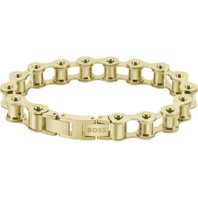 Boss Mens BOSS Cycle Light Yellow Gold Bracelet