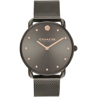 Coach Ladies Coach Elliot Rose Grey IP Mesh Watch