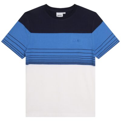 Boss Striped Logo T-Shirt Boys