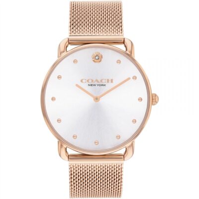 Coach Ladies Coach Elliot Rose Gold IP Mesh Watch