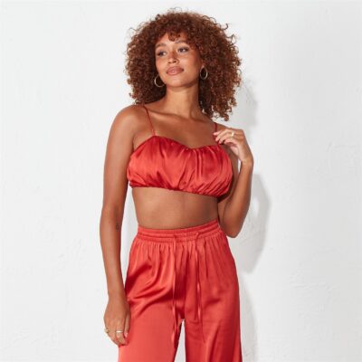 I Saw It First Satin Cami Bralet Top Co-Ord